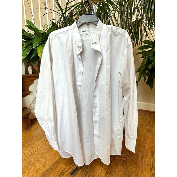 Albert Nipon Men’s Fit Wing Collar Front Pleat Formal Dress Shirt, XL, 17-17.5 - Picture 2 of 12